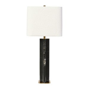 Munich Marble Base Table Lamp, Charcoal