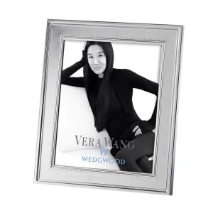 Wedgwood Vera Wang Grosgrain Silver Plated Metal Picture Frame, 8x10"