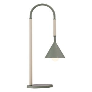 Venna Metal Table Lamp, Green / Off White