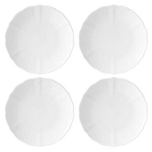 Noritake Cher Blanc Fine China Cake Plate, Set of 4