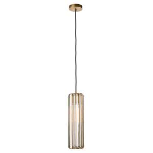 Alana Crystal & Metal Pendant Light, 1 Light, Antique Brass