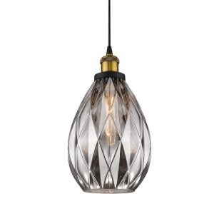 Evelyn Glass Pendant Light, Smoke