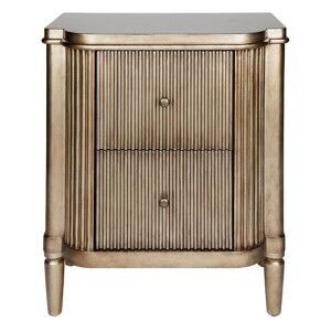 Arielle 2 Drawer Bedside Table, Antique Gold