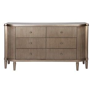 Arielle 6 Drawer Accent Chest, Antique Gold