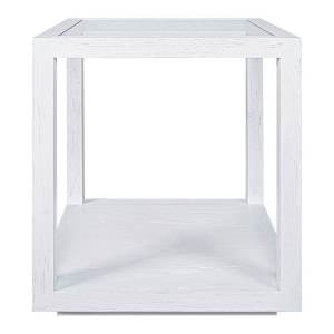 Sadie Glass & Oak Square Size Table, Large, White