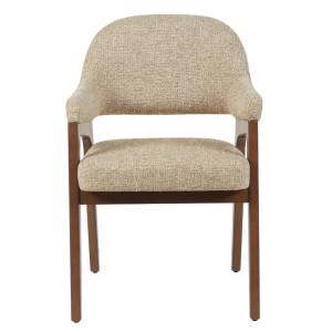 Koen Fabric Dining Armchair, Brown / Walnut