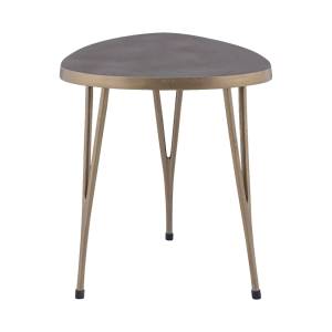 Leila Aluminium Triangular Side Table, Antique Brass