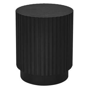 Avery Wooden Round Side Table, Black