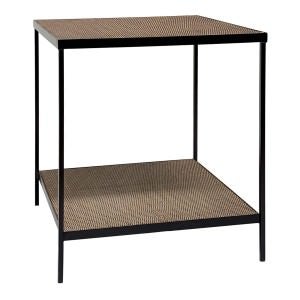 Atticus Iron & Rattan Square Side Table
