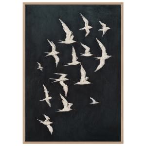 "Midnight Wing" Framed Hand Painted Canvas Wall Art, 100cm