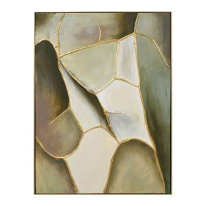 Kintsugi Framed Abstract Canvas Wall Art Painting, Style B, 102cm
