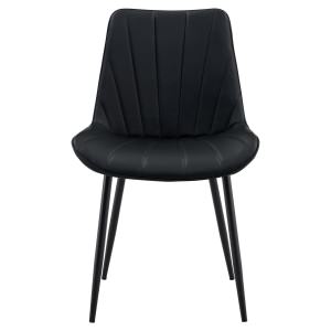 Elya PU Leather Dining Chair, Black / Black
