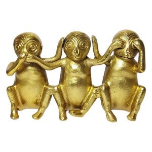 Moki Metal Three Wise Monkeys Statue