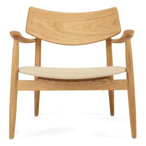 Muse American Oak Occasional Armchair, Fabric Seat, Natural