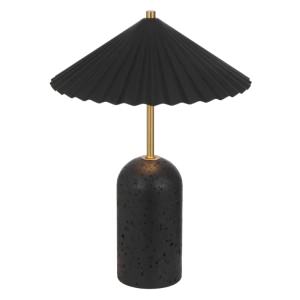 Arvane Iron & Travertine LED Table Lamp, Black