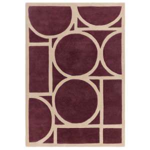 Asiatic Metro Hand Tufted Designer Wool Rug, 160x230cm, Plum