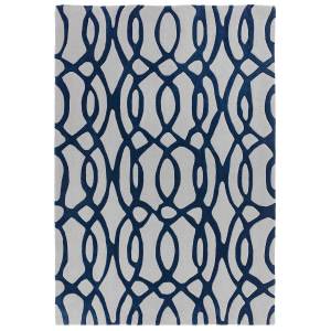 Asiatic Matrix Max Wire Hand Tufted Designer Wool Rug, 200x300cm, Navy / Grey