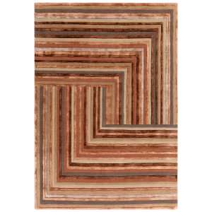 Asiatic Matrix Network Hand Tufted Designer Wool Rug, 160x230cm, Terracotta