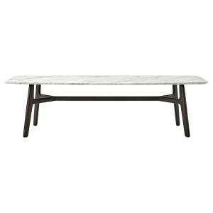 Traveo Marble & Timber Trestle Dining Table, 200cm