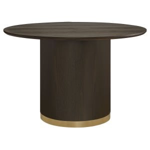 Eli Wooden Round Dining Table, 120cm, Smoked Oak