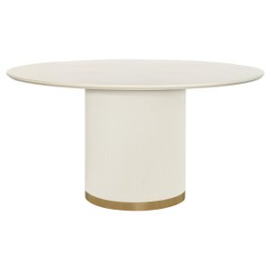 Eli Wooden Round Dining Table, 150cm, Ivory