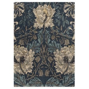 Morris & Co Honeysuckle & Tulip Hand Tufted Designer Wool Rug, 240x170cm, Woad / Thyme