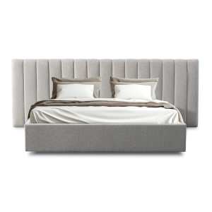 Wilster Fabric Gas Lift Storage Platform Bed, King, Clay Grey