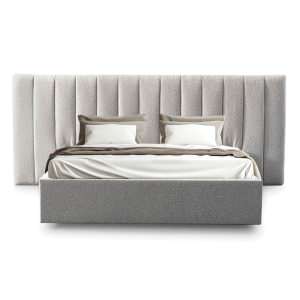 Wilster Fabric Gas Lift Storage Platform Bed, Queen, Clay Grey