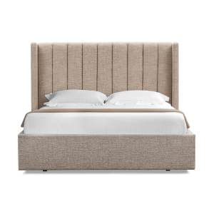 Kingsdale-III Fabric Platform Bed, King, Pale Beige