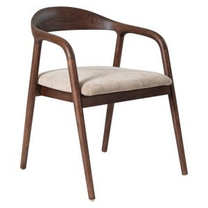 Bolette Ashwood Timber Carver Dining Chair, Dark Walnut