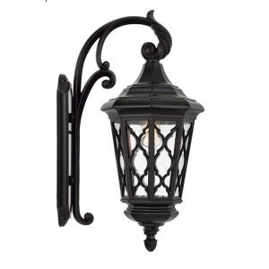 Brinley IP44 Metal Outdoor Wall Lantern, Small, Black