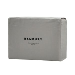 Bambury Temple Organic Cotton Sheet Set, Split King, Grey