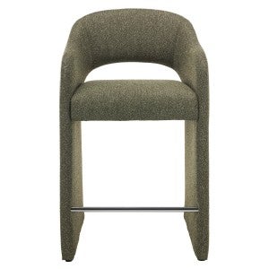 Valtreo Fabric Counter Stool, Set of 2, Twill Green