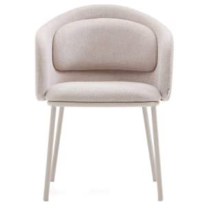 Ismera Fabric Carver Dining Chair, Beige