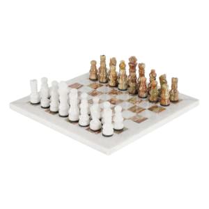 Archaia Marble Chess Set, 30cm, White / Green