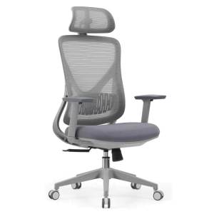Longston Mesh Fabric Ergonomic Office Chair with Headrest, Grey