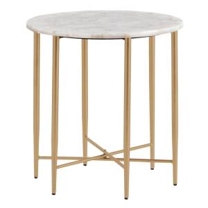 Katherine Marble & Metal Round Side Table