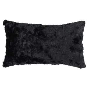Fluffin Faux Fur Lumbar Cushion, Black