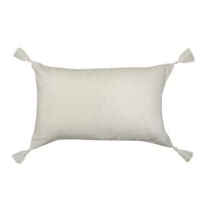 Gaia Cotton Rich Hexed Lumbar Cushion, White