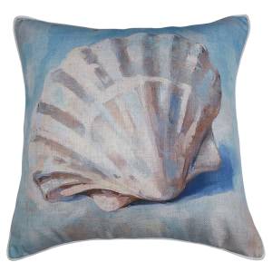 Ocean Delight Linen Scatter Cushion, Scallop Shell