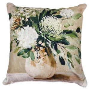 Earthy Petal Glow Fabric Scatter Cushion