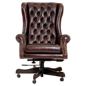 Langford Full Top Grain Leather Retro Office Chair, Vintage Brown
