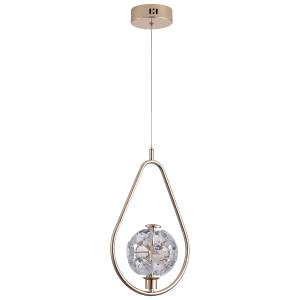 Margot Iron & Crystal LED Pendant Light, 10W 3000K, Gold