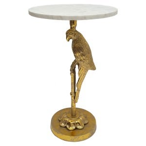 Kimberley Perch Marble & Aluminium Round Side Table