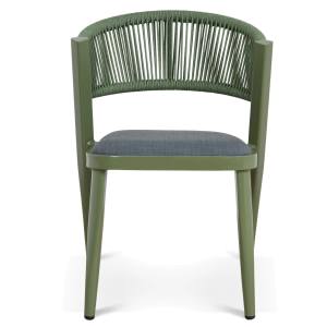 Brisa Rope & Metal Indoor / Outdoor Dining Chair, Set of 2, Army Green
