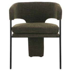 Norvain Fabric & Metal Carver Dining Chair, Set of 2, Kaitoke Green