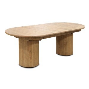 Elvano Oak Timber Oval Extension Dining Table, 210-310cm, Natural