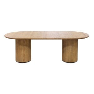 Elvano Oak Timber Oval Dining Table, 240cm, Natural