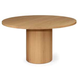 Marillo American Oak Timber Round Pedestal Dining Table, 140cm