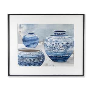 "Blue Chinoiserie" Framed Canvas Wall Art, Type C, 170cm